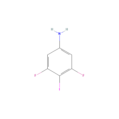 3,5-Difluoro-4-iodoaniline (CAS: 1542-34-3) - Chemical Structure and Molecular Formula 