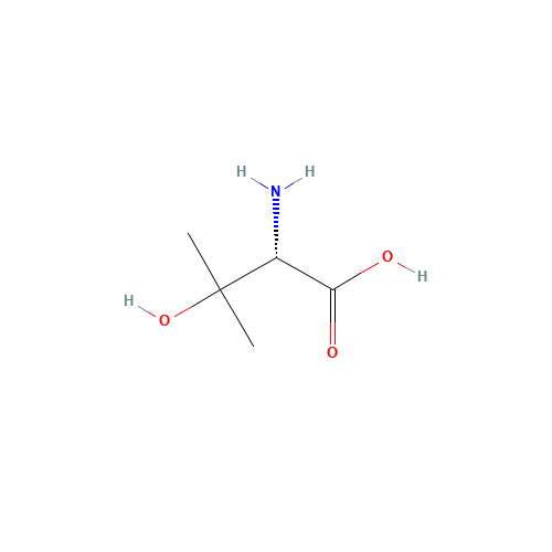 (S)-(+)-2-Amino-3-hydroxy-3-methylbutanoic acid (CAS: 2280-27-5) - Chemical Structure and Molecular Formula 