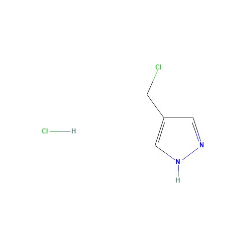 4-(CHLOROMETHYL)-1H-PYRAZOLE HYDROCHLORIDE (CAS: 163008-98-8) - Chemical Structure and Molecular Formula 