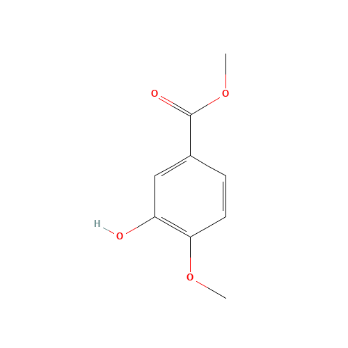 Methyl 3-hydroxy-4-methoxybenzoate (CAS: 6702-50-7) - Chemical Structure and Molecular Formula 