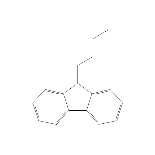 9-N-BUTYLFLUORENE (CAS: 3952-42-9) - Chemical Structure and Molecular Formula 