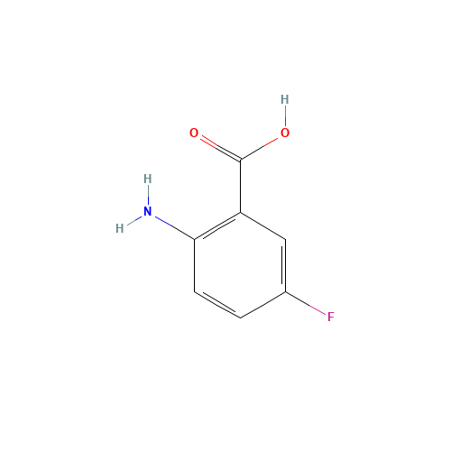 2-Amino-5-fluorobenzoic acid (CAS: 446-08-2) - Chemical Structure and Molecular Formula 