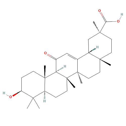 Enoxolone (CAS: 471-53-4) - Chemical Structure and Molecular Formula 