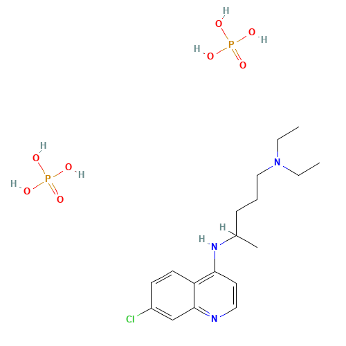 Chloroquine diphosphate (CAS: 50-63-5) - Chemical Structure and Molecular Formula 