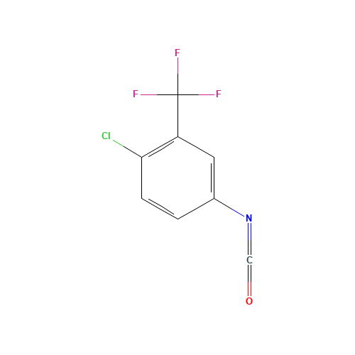 4-Chloro-3-(trifluoromethyl)phenyl isocyanate (CAS: 327-78-6) - Chemical Structure and Molecular Formula 