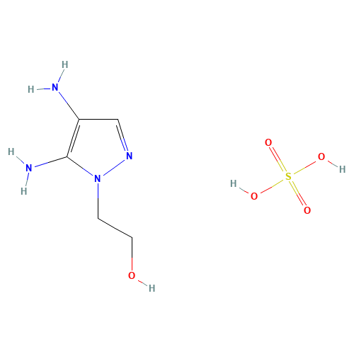 4,5-Diamino-1-(2-hydroxyethyl)pyrazole sulfate (CAS: 155601-30-2) - Chemical Structure and Molecular Formula 