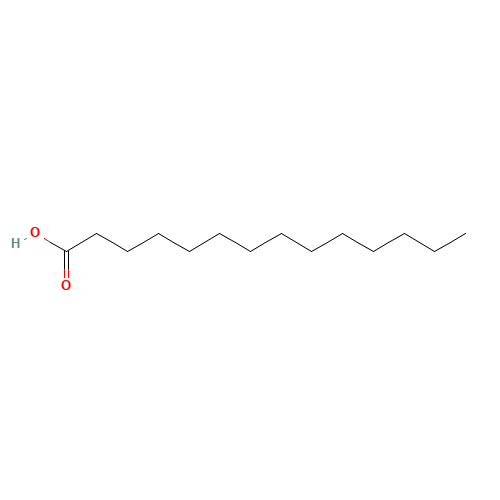 Myristic acid (CAS: 544-63-8) - Chemical Structure and Molecular Formula 