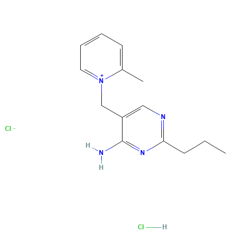 1-([4-Amino-2-propyl-5-pyrimidinyl]methyl)-2-methylpyridinium chloride (CAS: 137-88-2) - Chemical Structure and Molecular Formula 