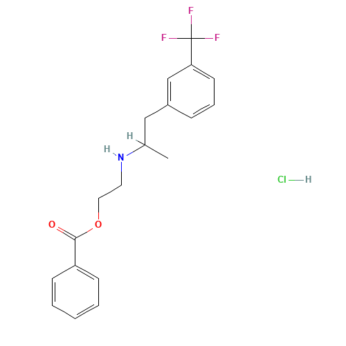 BENFLUOREX HYDROCHLORIDE (CAS: 23642-66-2) - Chemical Structure and Molecular Formula 