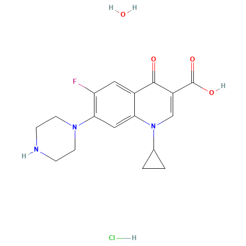 Ciprofloxacin hydrochloride hydrate (CAS: 86393-32-0) - Chemical Structure and Molecular Formula 