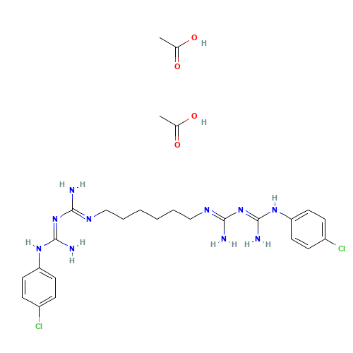 Chlorhexidine acetate (CAS: 56-95-1) - Chemical Structure and Molecular Formula 