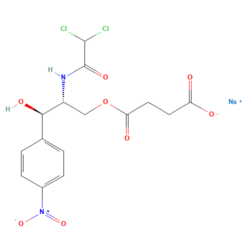 Chloramphenicol sodium succinate (CAS: 982-57-0) - Chemical Structure and Molecular Formula 
