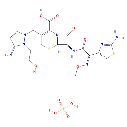 Cefoselis sulfate (CAS: 122841-12-7) - Chemical Structure and Molecular Formula 