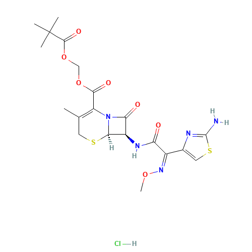 Cefetamet pivoxil hydrochloride (CAS: 111696-23-2) - Chemical Structure and Molecular Formula 