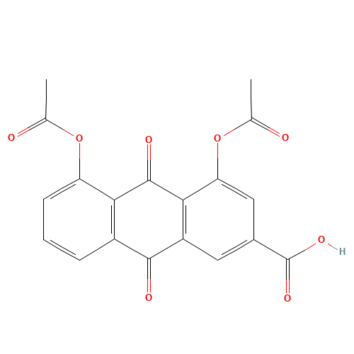 1,8-Diacetoxy-3-carboxyanthraquinone (CAS: 13739-02-1) - Chemical Structure and Molecular Formula 