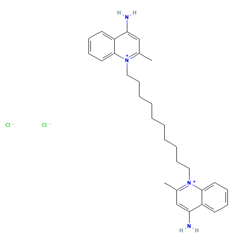 Dequalinium chloride (CAS: 522-51-0) - Chemical Structure and Molecular Formula 