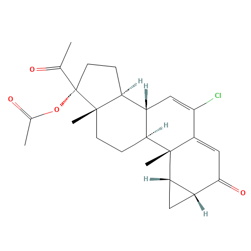 Cyproterone acetate (CAS: 427-51-0) - Chemical Structure and Molecular Formula 