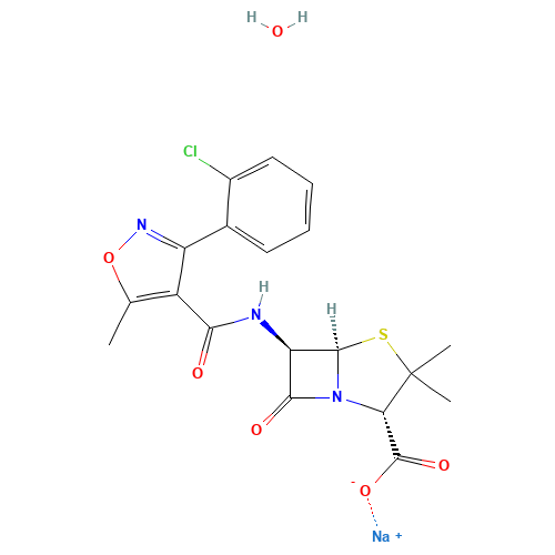 Cloxacillin sodium (CAS: 7081-44-9) - Chemical Structure and Molecular Formula 