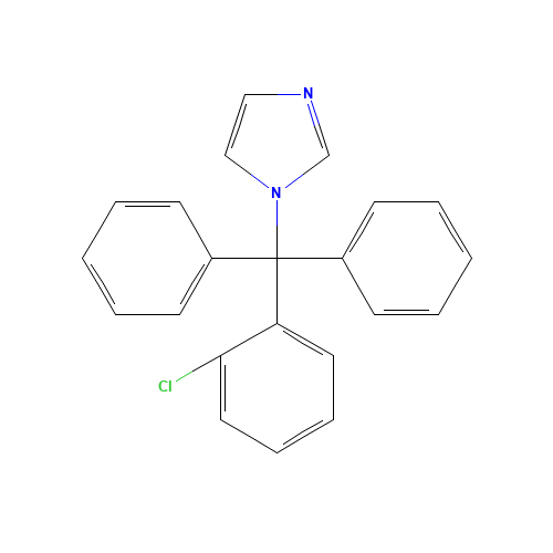 Clotrimazole (CAS: 23593-75-1) - Chemical Structure and Molecular Formula 