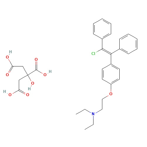 Clomifene citrate (CAS: 50-41-9) - Chemical Structure and Molecular Formula 