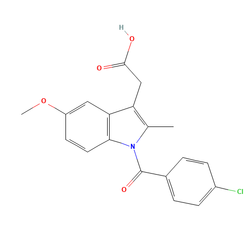 Indometacin (CAS: 53-86-1) - Chemical Structure and Molecular Formula 