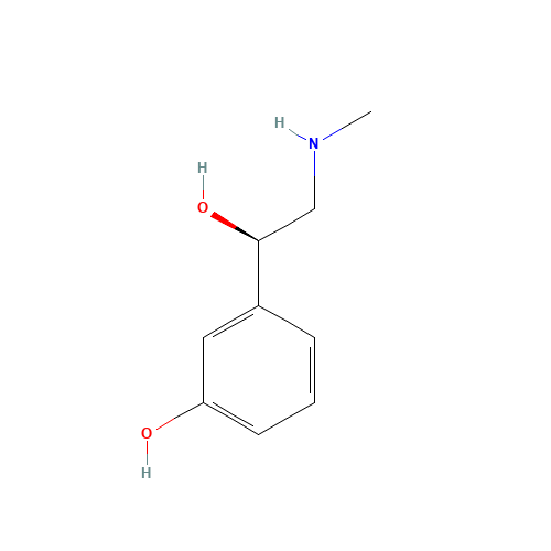 Phenylephrine (CAS: 59-42-7) - Chemical Structure and Molecular Formula 