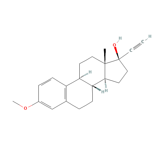 17a-Ethynyl-1,3,5(10)-estratriene-3,17b-diol 3-methyl ether (CAS: 72-33-3) - Related Chemical Product