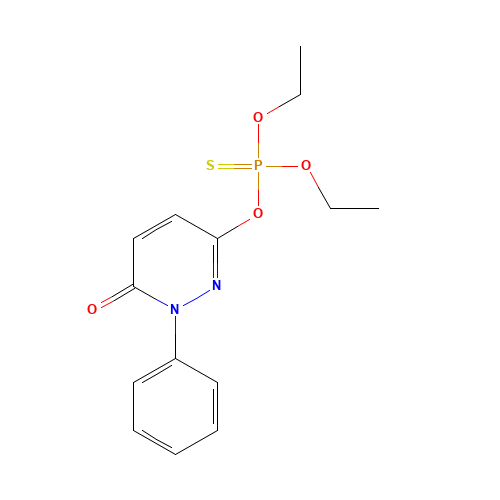 Pyridaphenthion (CAS: 119-12-0) - Chemical Structure and Molecular Formula 
