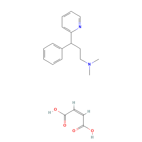 Pheniramine maleate (CAS: 132-20-7) - Chemical Structure and Molecular Formula 