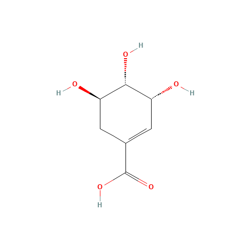 Shikimic acid (CAS: 138-59-0) - Chemical Structure and Molecular Formula 