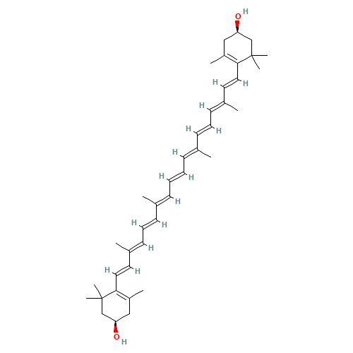 Zeaxanthin (CAS: 144-68-3) - Chemical Structure and Molecular Formula 