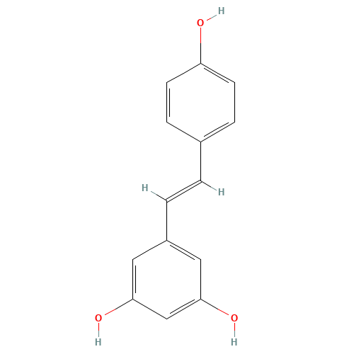 Resveratrol (CAS: 501-36-0) - Chemical Structure and Molecular Formula 