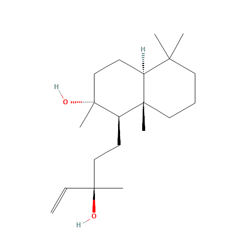 Sclareol (CAS: 515-03-7) - Chemical Structure and Molecular Formula 