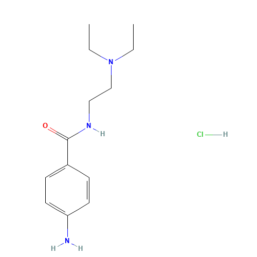 Procainamide hydrochloride (CAS: 614-39-1) - Chemical Structure and Molecular Formula 