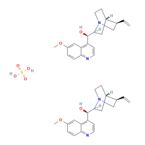QUININE SULFATE (CAS: 804-63-7) - Chemical Structure and Molecular Formula 