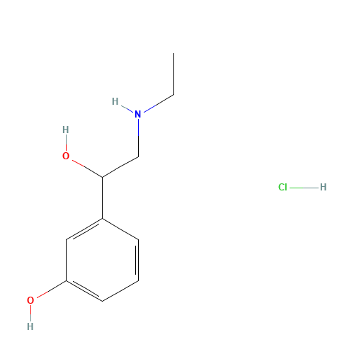Etilefrine hydrochloride (CAS: 943-17-9) - Chemical Structure and Molecular Formula 
