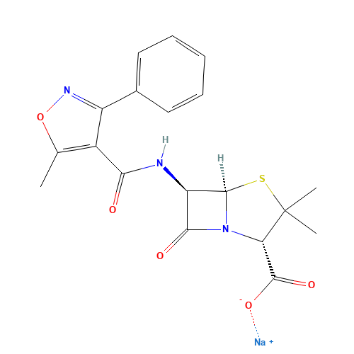 OXACILLIN SODIUM (CAS: 1173-88-2) - Chemical Structure and Molecular Formula 