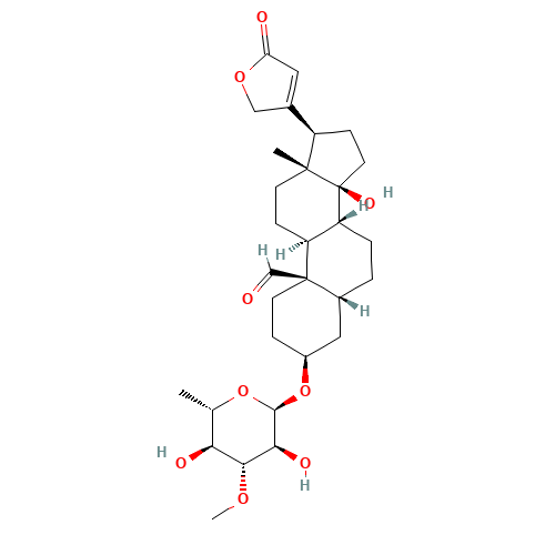 PERUVOSIDE (CAS: 1182-87-2) - Chemical Structure and Molecular Formula 