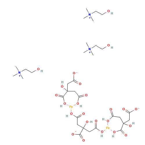CHOLINE CITRATE (CAS: 1336-80-7) - Chemical Structure and Molecular Formula 