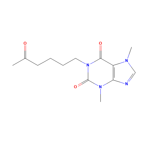 Pentoxifylline (CAS: 6493-05-6) - Chemical Structure and Molecular Formula 