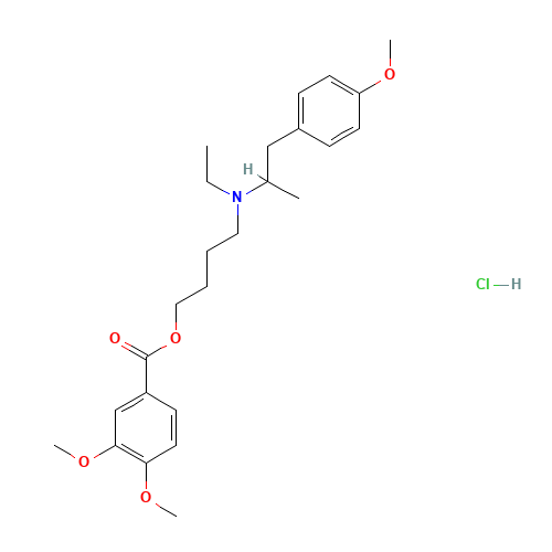 Mebeverine hydrochloride (CAS: 2753-45-9) - Chemical Structure and Molecular Formula 