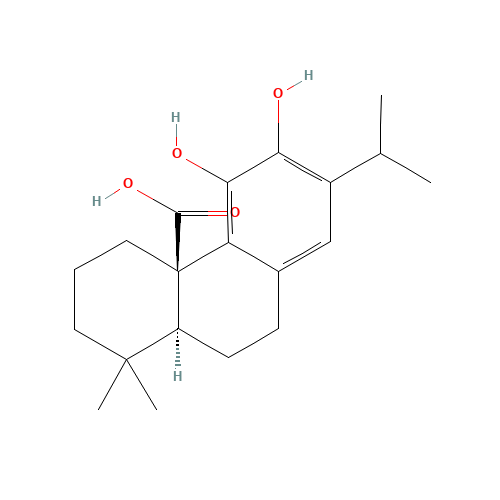 Carnosic acid (CAS: 3650-09-7) - Chemical Structure and Molecular Formula 