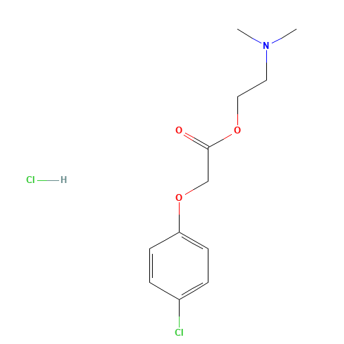 Meclofenoxate hydrochloride (CAS: 3685-84-5) - Chemical Structure and Molecular Formula 