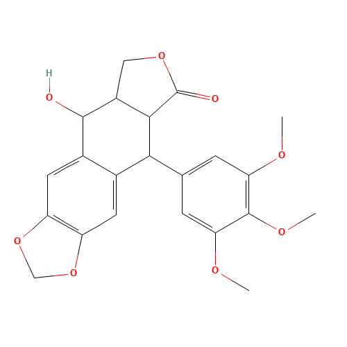 PODOPHYLLOTOXIN (CAS: 4354-76-1) - Chemical Structure and Molecular Formula 