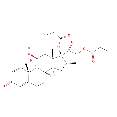 BETAMETHASONE BUTYRATE PROPIONATE (CAS: 5534-02-1) - Chemical Structure and Molecular Formula 
