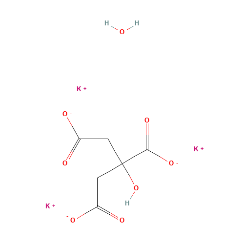 Potassium citrate monohydrate (CAS: 6100-05-6) - Chemical Structure and Molecular Formula 