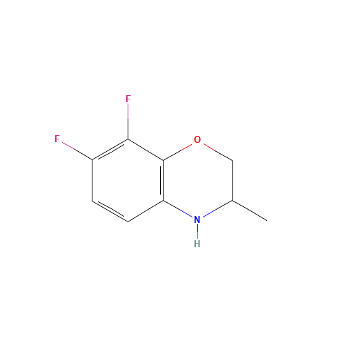 7,8-DIFLUORO-2,3-DIHYDRO-3-METHYL-4H-BENZOXAZINE (CAS: 82419-33-8) - Chemical Structure and Molecular Formula 
