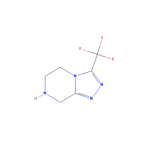 3-(Trifluoromethyl)-5,6,7,8-tetrahydro-[1,2,4]triazolo[4,3-a]pyrazine hydrochloride (CAS: 486460-21-3) - Chemical Structure and Molecular Formula 