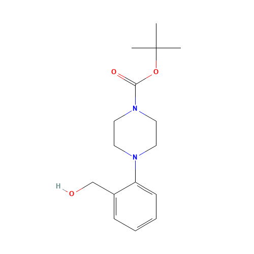 TERT-BUTYL 4-[2-(HYDROXYMETHYL)PHENYL]TETRAHYDRO-1(2H)-PYRAZINECARBOXYLATE (CAS: 179250-28-3) - Chemical Structure and Molecular Formula 