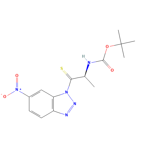 BOC-THIONOALA-1-(6-NITRO)BENZOTRIAZOLIDE (CAS: 184951-86-8) - Chemical Structure and Molecular Formula 